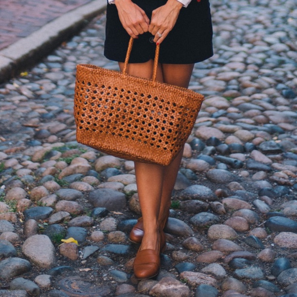 Dragon Diffusion Woven Rattan Tote in Natural Brown - Picture 9 of 9